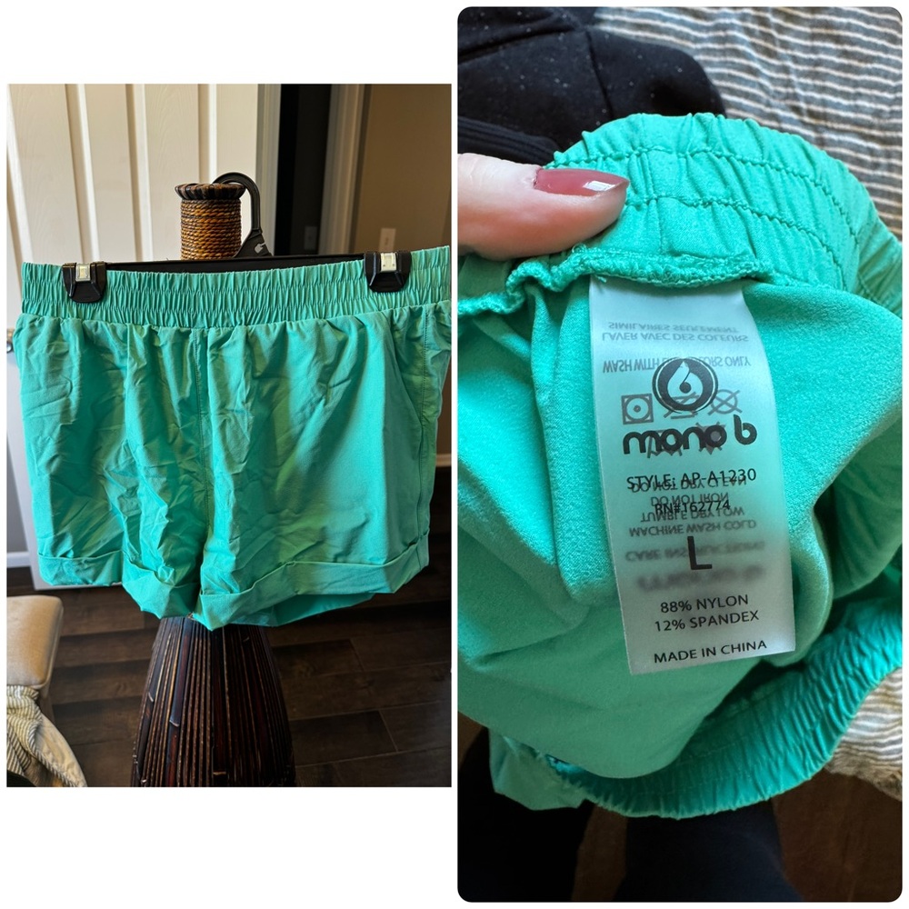 Mono B Women's Teal Athletic Shorts